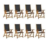 Chaises de jardin pliantes 8 pcs Bois d'acacia massif Textilène 3120456