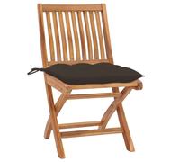 vidaXL Chaises de jardin pliantes avec coussins 4 pcs. Bois massif teck