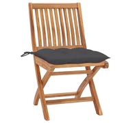 vidaXL Chaises de jardin pliantes avec coussins 8 pcs. Bois massif teck