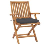 vidaXL Chaises de jardin pliantes avec coussins 8 pcs. Bois massif teck