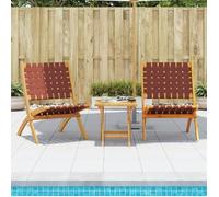 vidaXL Chaises de jardin pliantes lot de 2 bois d'acacia solide tissu, chaise de jardin, siège d’extérieur, chaise de 366511