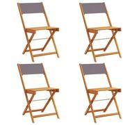 Vidaxl Chaises De Jardin Pliantes Lot De 4 Tissu Et Bois Massif