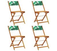 Vidaxl Chaises De Jardin Pliantes Lot De 4 Vert Tissu Et Bois Massif