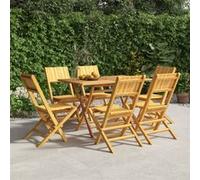 vidaXL Lot de 6 Chaises de Jardin Pliantes, Sièges de Terrasse, Chaises de Balcon, Meubles de Patio Pique-Nique Extérieur, Bois Massif Teck
