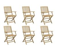 vidaXL Chaises de Jardin Pliantes Lot de 6 54,5x58x90 cm Bois d'acacia, Chaise de Jardin en Bois, Chaise Pliable, Meuble d'extérieur