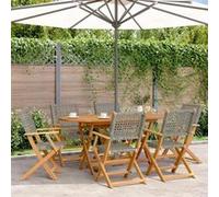 Chaise de Jardin Pliante Siège Terrasse Patio Résine Tressée Bois Massif vidaXL