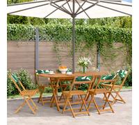 Vidaxl Chaises De Jardin Pliantes Lot De 6 Vert Tissu Et Bois Massif