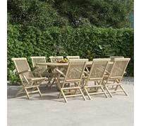 Lot de 8 Chaises de Jardin Pliantes Sièges Terrasse Gris Bois Teck vidaXL