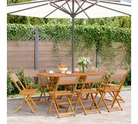 Vidaxl Chaises De Jardin Pliantes Lot De 8 Taupe Tissu Et Bois Massif