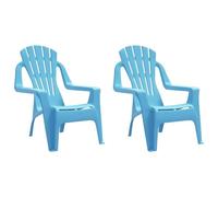 vidaXL Chaises de Jardin pour Enfants Lot de 2 Bleu 37x34x44 cm PP, Chaise Longue, Chaise d'extérieur, sièges d'extérieur, sièges de Jardin