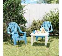 Vidaxl Chaises De Jardin Pour Enfants Lot De 2 Bleu 37x34x44 Cm Pp