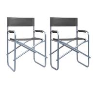 Vidaxl Chaises De Metteur En Scène 2 Pcs Acier Gris