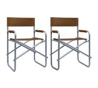 Vidaxl Chaises De Metteur En Scène 2 Pcs Acier Marron