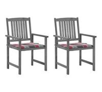 vidaXL Chaises de metteur en scène avec coussins 2 pcs Gris Acacia Gris