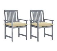 Chaises de metteur en scène avec coussins 2 pcs Gris Acacia