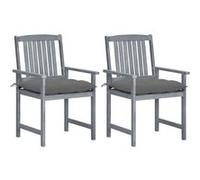 Lot de 8 Chaises de Jardin avec Coussins Siège Bois Acacia Solide Gris vidaXL