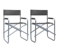 Vidaxl Chaises De Metteur En Scène 2 Pcs Acier Gris
