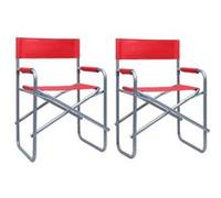 Vidaxl Chaises De Metteur En Scène 2 Pcs Acier Rouge
