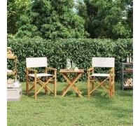 vidaXL Chaises de metteur en scène pliantes 4008512 Bois teck massif lot de 2