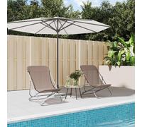 Vidaxl Chaises De Plage Pliantes 2pcs Textilène Acier Enduit De Poudre