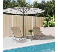 Vidaxl Chaises De Plage Pliantes 2pcs Textilène Acier Enduit De Poudre