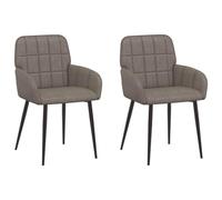 vidaXL Chaises de Salle à Manger 2 pcs Simili Cuir Gris, Chaise de Salle à Manger élégante, mobilier Moderne, Cuir PU et Bois, Assise Confortable pour Votre Espace