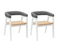 vidaXL Chaises de Salle à Manger 2 pcs Blanc 54 x 57 x 73 cm, Salle à Manger, Moderne, Durable, Designs Fonctionnels pour Espaces Contemporains, pour Rassemblements Familliaux et Réceptions d'Invités