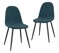 Chaises à manger lot de 2 Bleu Velours