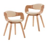Vidaxl Chaises De Salle À Manger 2 Pcs Bois Courbé Et Similicuir Multicolore