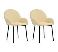 vidaXL Chaises de salle à manger 2 pcs Crème Velours 344772