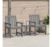 Chaises de salle à manger 2 pcs Gris clair HDPE Design Minimaliste Assise Extérieure Durable en Bois d'Acacia Idéal 42006606