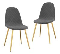 Vidaxl Chaises De Salle Ã Manger 2 Pcs Gris Foncã© Velours