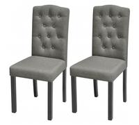 vidaXL 2X Chaise de Salle à Manger Tissu Gris Chaise à Manger Cuisine Meubles