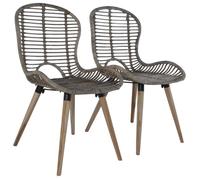 vidaXL Chaises de salle à manger 2 pcs Marron Rotin naturel