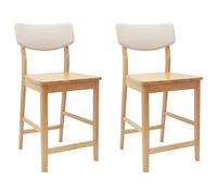 vidaXL Chaises de salle à manger 2 pcs Naturel 48 x 49 x 95 cm