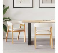 vidaXL Chaises de salle à manger 2 pcs Naturel 54 x 57 x 73 cm, Salle à Manger, Moderne, Durable, Designs Fonctionnels pour Espaces Contemporains, pour Rassemblements Familliaux et Réceptions d'Invité