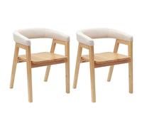 vidaXL Chaises de salle à manger 2 pcs Naturel 54 x 57 x 73 cm, Salle à Manger, Moderne, Durable, Designs Fonctionnels pour Espaces Contemporains, pour Rassemblements Familliaux et Réceptions d'Invité