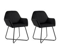 vidaXL Chaises de salle à manger 2 pcs Noir Velours
