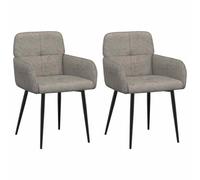 vidaXL Chaises de Salle à Manger 2 pcs Simili Daim Gris Clair, Chaises de Salle à Manger élégantes, assises Modernes, Design Minimal, Tissu suédé, Cadre métal Pratique