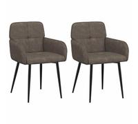 vidaXL Chaises de Salle à Manger 2 pcs Simili Daim Gris foncé, Chaises de Salle à Manger élégantes, assises Modernes, Design Minimal, Tissu suédé, Cadre métal Pratique