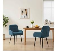vidaXL Chaises de salle à manger 2 pcs Velours (V) Bleu 42034314