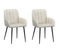 vidaXL Chaises de Salle à Manger 2 pcs Velours (V) Crème, Chaises de Salle à Manger élégantes, assises en Velours Modernes, Meubles Fonctionnels stylés pour la déco intérieure
