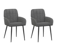 vidaXL Chaises de Salle à Manger 2 pcs Velours (V) Gris foncé, Chaises de Salle à Manger élégantes, assises en Velours Modernes, Meubles Fonctionnels stylés pour la déco intérieure