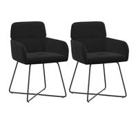 vidaXL Chaises de Salle à Manger 2 pcs Velours (V) Noir, Chaises de Salle à Manger Modernes, élégantes en Velours, Confortables pour Maisons contemporaines, Design Minimaliste
