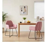vidaXL Chaises de salle à manger 2 pcs Velours (V) Rose 42034369
