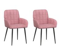 vidaXL Chaises de Salle à Manger 2 pcs Velours (V) Rose, Chaises de Salle à Manger élégantes, assises en Velours Modernes, Meubles Fonctionnels stylés pour la déco intérieure