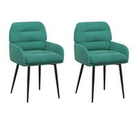 vidaXL Chaises de Salle à Manger 2 pcs Velours (V) Turquoise, Chaise à Manger Moderne, siège en Velours, Chic, Confortable, Meuble élégant pour Votre Maison