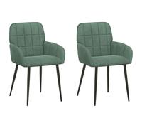 vidaXL Chaises de Salle à Manger 2 pcs Velours (V) Vert Mer, Chaises de Salle à Manger élégantes, assises en Velours Modernes, Meubles Fonctionnels stylés pour la déco intérieure