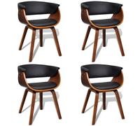 vidaXL Chaises de salle à manger 4 pcs. Bois courbé et similicuir