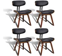vidaXL Chaises de salle à manger 4 pcs Bois courbé et similicuir 270550